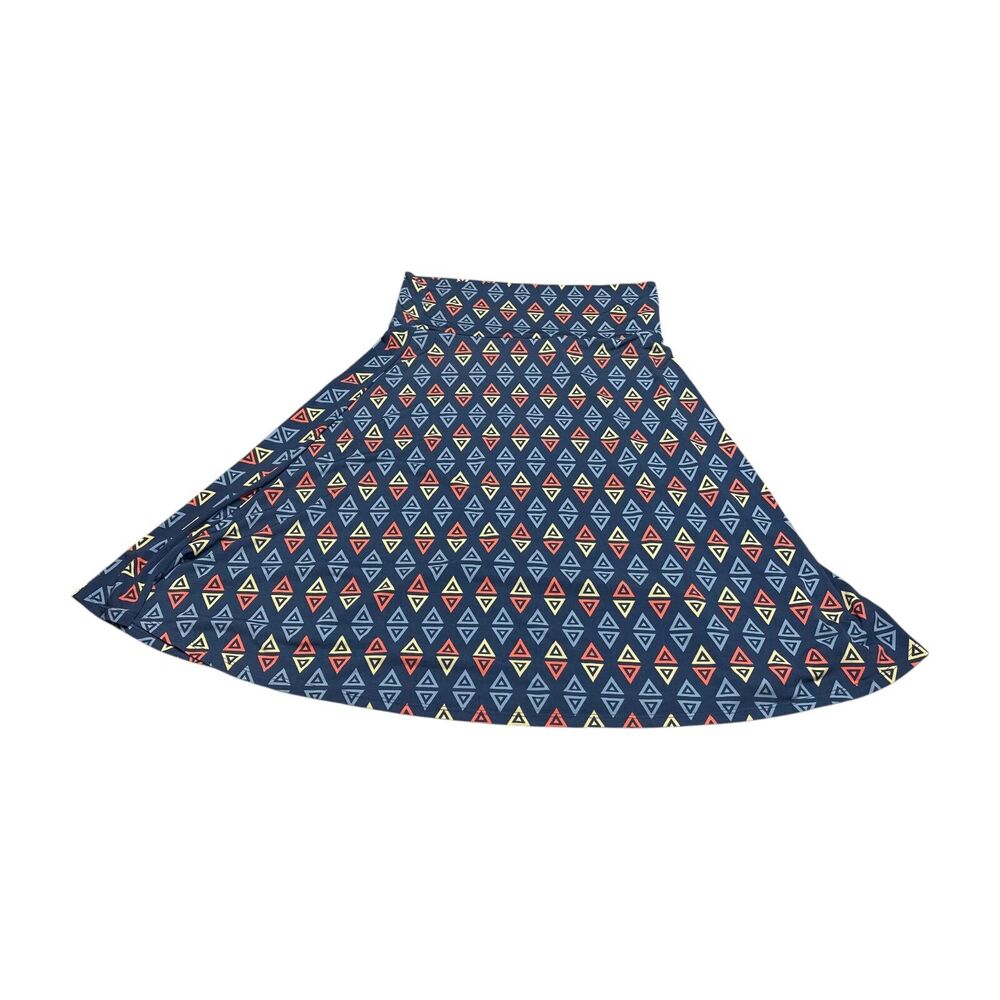 Lularoe Azure A-Line Skirt Women's Medium Multicolor Stretch Geometric Pull On - Picture 2 of 6